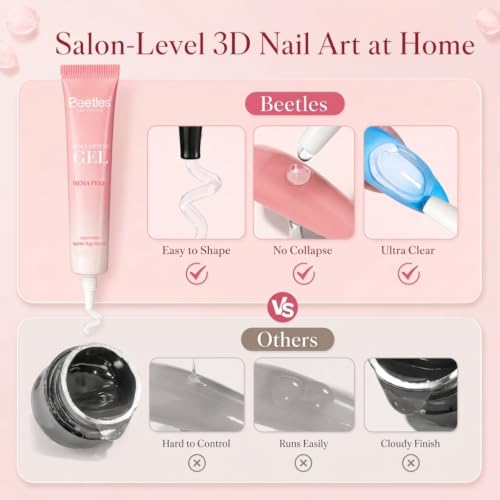 Image of Beetles 3D Gel Nail Art, Hema Free Sculpting Gel for Nail Art, No Wipe,15g
