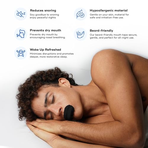 Image of BREATH FIX Mouth Tape for Sleeping, Black colour, Hypoallergenic Adhesive, By Byte, Comfortable Fit, CDSCO Approved, Pack of 30