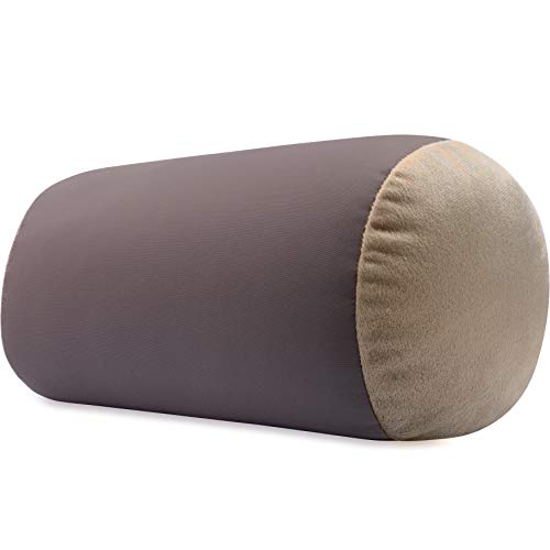 Microbead Bolster Neck Roll Pillow, Gently On Body, Head, Neck & Shoulders No Pain Rest, Relax Sleep - Silky Feel Prevent Wrinkles & Hair Breakage - Lightweight Cylinder Tube, 14