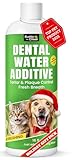 Dog Breath Freshener – Enzymatic Dog Dental Water Additive for Teeth Claning – Freshens Breath & Reduces Tartar – Easy Mouthwash Cleaner for Teeth & Gums – No Brushing Needed, Uncented, 16oz