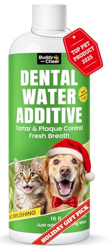 Dog Breath Freshener – Enzymatic Dog Dental Water Additive for Teeth Claning – Freshens Breath &