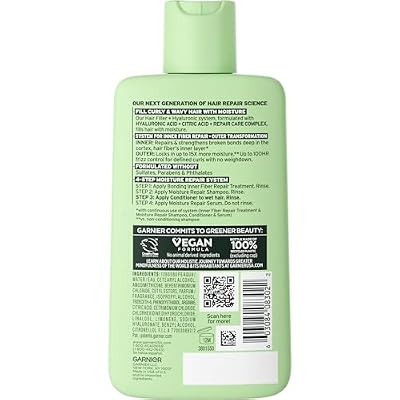Garnier Fructis Hair Filler Moisture Repair Conditioner, Sulfate Free Conditioner for Curly, Wavy Hair with Hyaluronic Acid, 10.1 Fl Oz, 1 Count