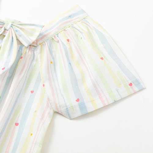 Image of Curipeer Toddler Girls Shirt Summer Casual Puff Short Sleeve Blouse Tops for Baby Girl