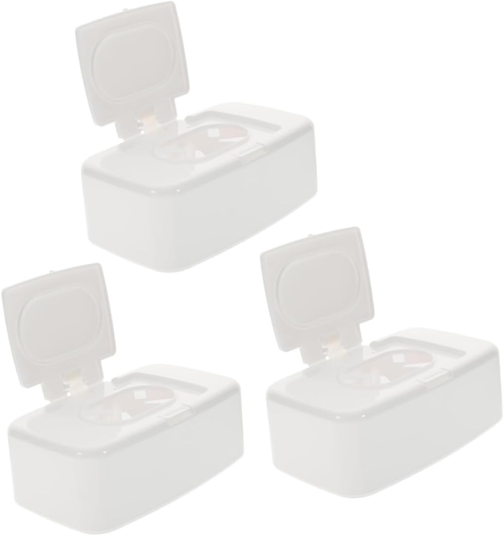 3pcs Wipes Dispenser with Lid Portable Wet Tissue Holder Dustproof Refillable Container for Wipes Convenient Design for Home Office and Travel