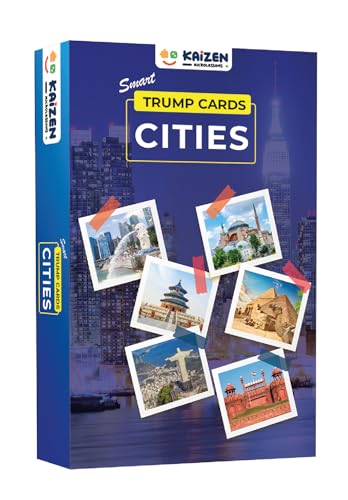 Image of Kaizen MicroLessons World Cities Trump Cards - Educational Geography Game for 7-12 Year olds | Battle with 50 Famous Global Cities | Ideal for Students & Geography Buffs