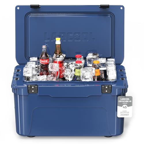 Image of Rotomolded Hard Cooler, Portable Small Ice Chest with 3-Inch Insulation, Heavy-Duty Beach Cooler for Camping, Fishing, Boating, Picnic, BBQ, Travel