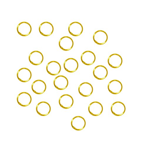 Rockin Beads Soldered Closed 100 Jump Rings, Gold Plated, 8mm Round, 21 Gauge