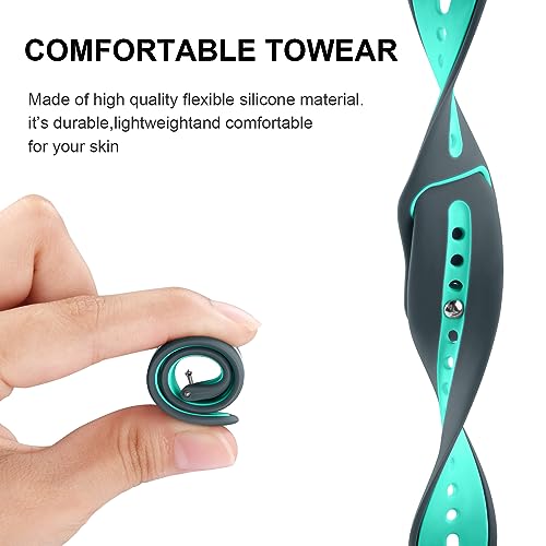 Image of Tobfit Soft Strap Compatible for Fitbit Versa 2 (Watch Not Included), Flexible Premium Silicone Adjustable Watch Band, Sport Replacement Watchstrap for Women Men (L, Grey and Mint)