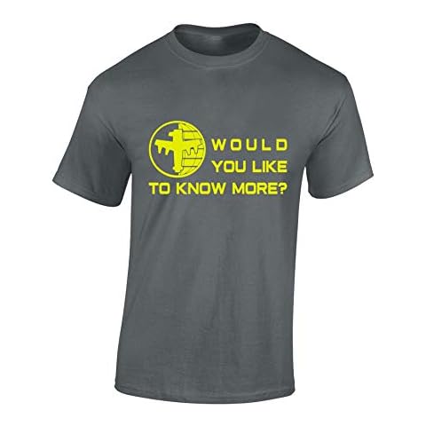JLB Print Would You Like to Know More Fun Meme Quotes Premium Quality Regular Fit T-Shirt Top for Men and Teens - Charcoal/XL Cover