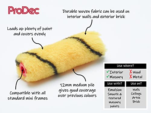 ProDec PRRE040 Medium Pile Rollers, Red, 4-Inch, Set of 10 Pieces Tiger Mini-Roller, mittelhoher Flor, rot, 10 Stück (Packung mit 2) – Ansicht 3
