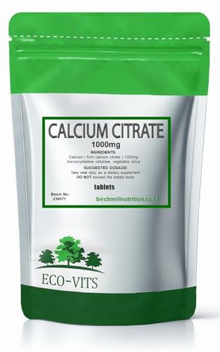ECO-VITS Calcium Citrate 1000mg 60 Tablets Highly Absorbable Form for Strong Bones & Teeth