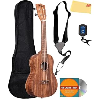 Kala KA-TEAK-C Ukulélé de concert en teck avec sac de transport, sangle, accordeur à clipser, DVD d’instructions Austin… - Les Beatles, Paul McCartney, John Lennon, RIngo Starr, George Harrison