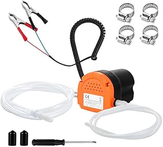 Oil Change Pump Extractor 12v Motor Oil Diesel Fluid Extractor Pump Scavenge Suction Transfer Pump for Car, Boat, Marine, Motorbike, Truck, RV, ATV and Other Vehicles (Orange)