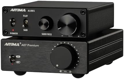 AIYIMA A07 300Wx2 TPA3255 mini Stereo amplififer and AIYIMA 100W A1001 Subwoofer Amplifier Bundle