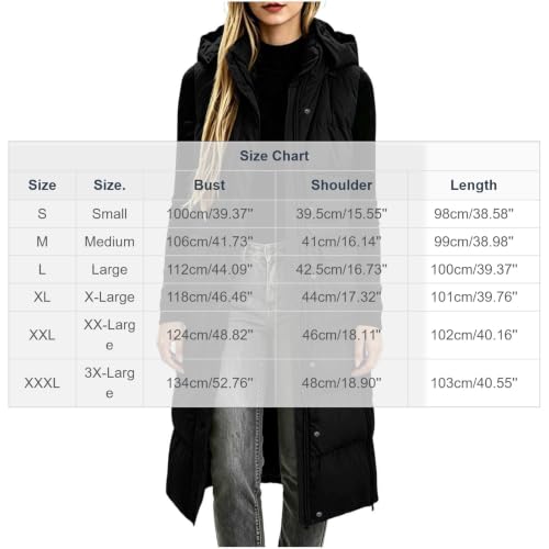 Long Puffer Vest for Women Hooded Quilted Jacket Sleeveless Warm Outerwear - image 7