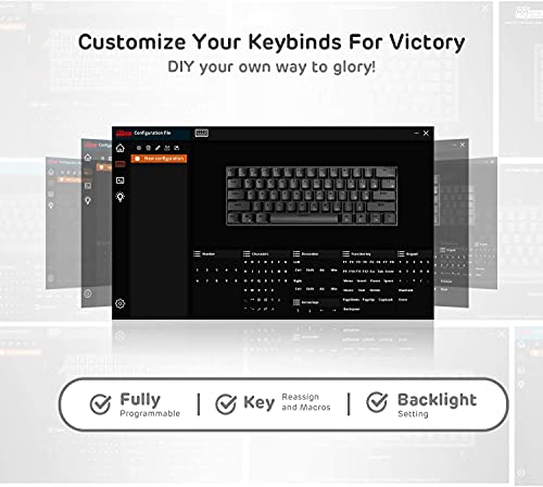 Image of RK ROYAL KLUDGE RK61 Wireless 60% Triple Mode BT5.0 /2.4G /USB-C Mechanical Keyboard, 61 Keys Wireless Mechanical Keyboard, Compact Gaming Keyboard w /Software (Hot Swappable Brown Switch, Black)