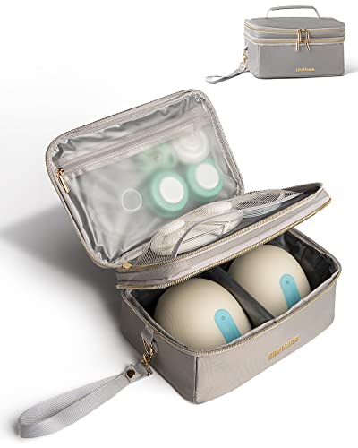 Image of Wearable Breast Pump Bag for Work Portable Breast Pump Case for Travel Large Capacity Pumping Bags for All Breastfeeding Essentials Parts, Grey