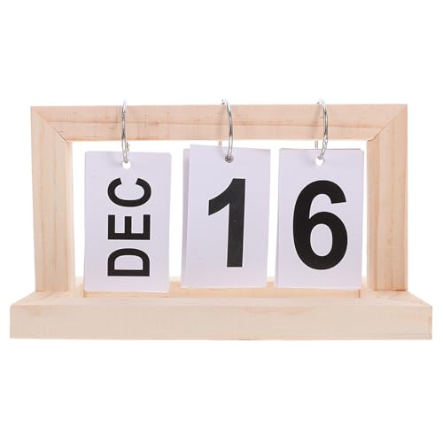 WEKADRIN 万年台? 木製デスクトップカレンダー 大型表示 日付と月のパーペチュアルカレンダー 折りたたみ式 ポータブルで耐久性のあるヴィ