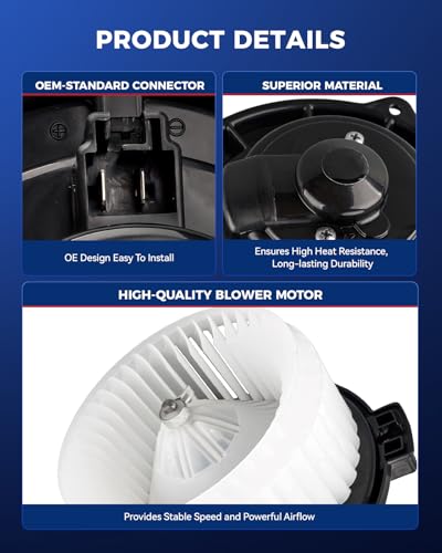 Image of KAX AC Blower Motor Compatible with Toyota Camry 2002-2006,Sienna 2004-2005,Solara 2004-2008,RX330 2004-2006,CTS 2003-2006,SRX 2004-2006,STS 2005-2006 - HVAC Heater Blower Motor Replaces# 700054