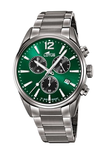 Lotus Orologio Analogueico Quarzo Uomo con Cinturino in Acciaio Inox