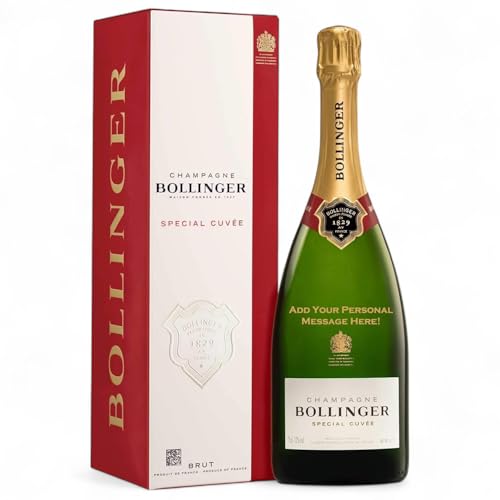 Personalised Bollinger Special Cuvee Champagne 75cl - Gift for all occasions, Customised Engraved Champagne Bottle With Custom Engraving, Premium Alcohol Gift Ideas