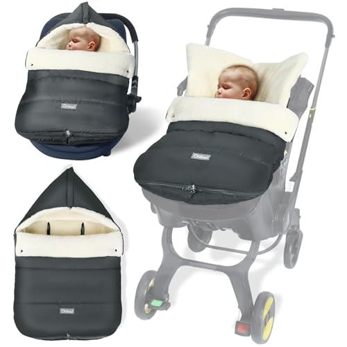 Ivywind Winter Car Seat Cover with Convertible Hood for Baby, Dark Gray