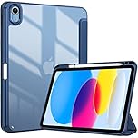 ProCase for iPad (A16) 11th Generation 11 Inch 2025/10th Generation 10.9 Inch 2022 Case with Pencil Holder, Hybrid iPad 11 10 Case with Clear Back, Supports Auto Wake/Sleep -Navy