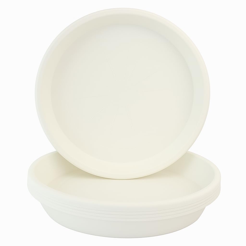 Botle Sottovaso Rotondo Per Fiori 15,5 Cm Bianco – Resistente Alle Intemperie E UV Per Interni/Esterni