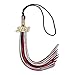 Endea Graduation Mixed Triple Color Tassel with Gold Date Drop (Navy Blue/Red/White, 2023)