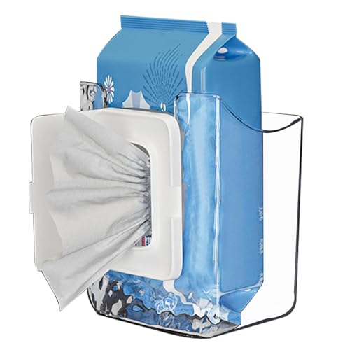 Caja de pañuelos de pared | Caja de pañuelos adhesiva multifuncional, elegante caja de almacenamiento de pañuelos, caja de toallitas para el hogar para habitación de los niños, sala de estar