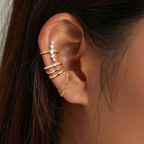 Dochais Ear Cuff Earrings for Women Non Piercing 14K Gold Plated Ear Cuff for Non Pierced Ears Clip on Cartilage Earring Dainty Fake Earrings2