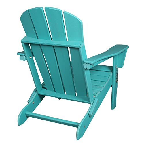 Sfylods Folding Adirondack Chair Patio Chairs Lawn Chair Outdoor Chairs Heavy Duty Weather Resistant For Patio Deck Garden, Backyard Deck, Fire Pit & Lawn Furniture Porch And Lawn Seating - Turquoise #TOP2