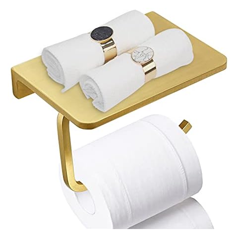 Toilet Paper Holder With Shelf Cover