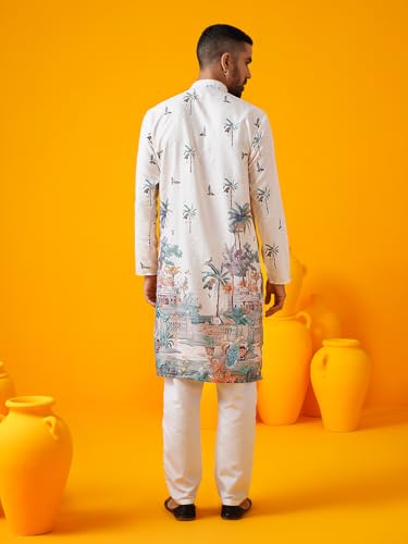Sojanya (Since 1958 Men'S Cotton Krochet Daman Print Long Kurta4