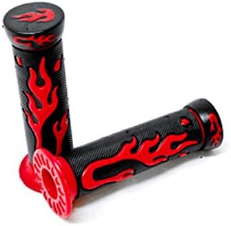 ATVs And Watercrafts Flame Gel Style Hand Grips Red Color Quad Compatible with Yamaha Polaris Seadoo Watercraft Bombardier Jet Ski Honda Foreman Recon Kawasaki Brute Force Prairie Bruin Grizzly Kodiak