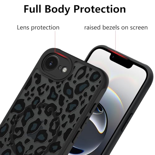 Image of KANGHAR Case for iPhone 16e /17e Phone Case Leopard Printed Pattern | Cute Cheetah [Compatible with Magsafe] Protective Magnetic Case for Girls Women Men 6.1 inch