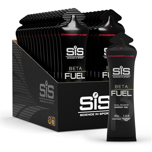 Science in Sport BETA Fuel Gel - Dual-Source Energy Gel - Isotonic Gel - Fast-Absorbing Carbohydrate Energy - Sports Nutrition - Easy on Stomach - Portable - Strawberry & Lime Flavor - 30-Pack