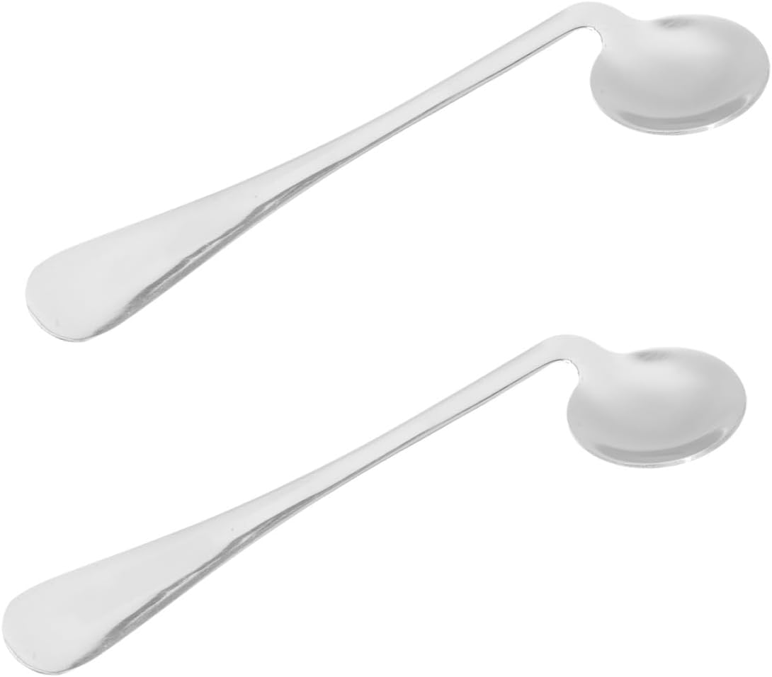Adaptive Stainless Steel Anti-Shake Spoon for Left Hand, 2pcs Wear-Resistant Elderly Utensils for Self-Feeding and Daily Care