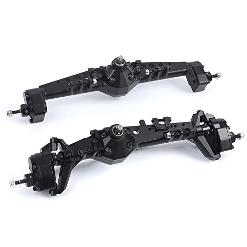 Rzxylrc Cnc Aluminum Alloy Front Rear Portal Axle For 1/10 Rc Crawler Car Axial Capra 1.9 Utb, Completes Axle Set Upgrades (Black) #TOP1