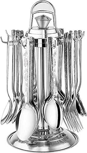 Shri Hari Art Villa Kitchen Wares Lily Premium Stainless Steel Cutlery Set – Set of 25 (Contains: 6 Master Spoons, 6 Tea Spoons, 6 Forks, 6 Soup