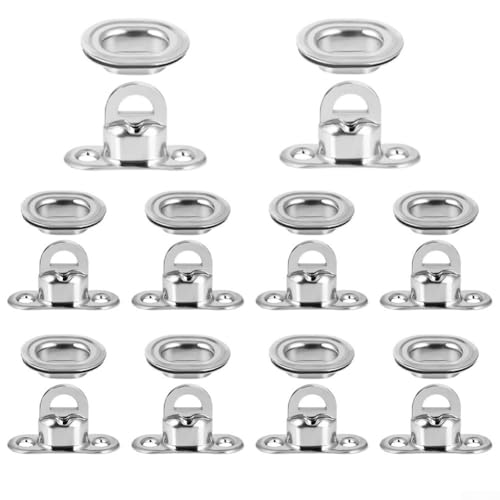 Set di 10 tenditori rotanti con occhielli ovali, in rame, per rimorchi, telone per auto, kit di accessori universali per interni