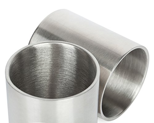 Jillmo Whiskey Glass Set Of 2 Stainless Steel Bourbon Glasses, 10 Oz Double Walled - Great Gift For Husband, Father, And Whiskey Lover #TOP2