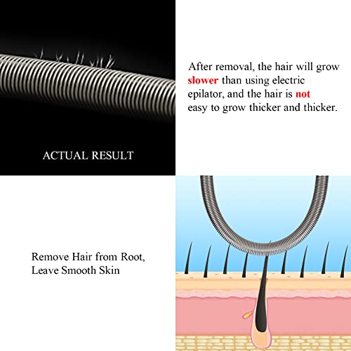 Spring Hair Remover - 4 Pack Stainless Steel Spring Epilator - Facial Hair Remover for Women Face, Chin Hair, Upper Lip Hair, Women Mustache