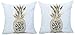 Due federe cuscino divano 40x40 cm - ananas - cuscino decorativo quadrato - stampa oro - biancheria - camera da letto - casa frutta - good vibes - idea regalo originale - colore bianco