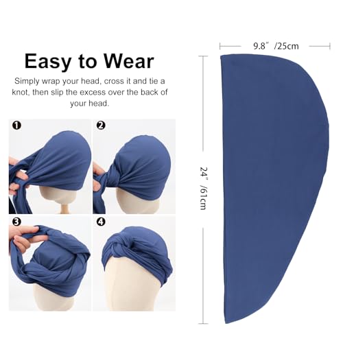 African Turban for Women Knotted Hair Wraps for Turban Head Scarf for Black Women Hair Cancer Chemo Headwear Cap2