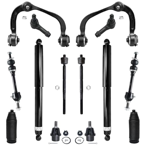 Image of Detroit Axle - Front End 16pc Suspension Kit for 05-08 Ford F-150, 06-08 Lincoln Mark LT, Upper Control Arms Lower Ball Joints Struts Tie Rods Sway Bars Rear Shock Absorbers Boots 2007 Replacement