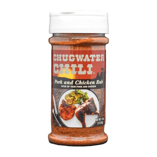 Chugwater Chili | All Natural Pork & Chicken Rub Seasoning | Great on Pork, Chicken, Ribs, Pulled Pork, Chicken Wings,| Best Barbecue Rub | Meat Seasoning & Chili Spice Dry Rub | Gluten Free, No-MSG | 4 OZ