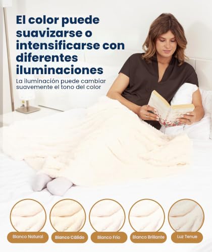 Miniatura 6 de Everlasting Comfort Manta De Piel Sintética, De Doble Cara, Suave, Cálida, Acogedora, Lujosa, Esponjosa Para Sofá Y Cama, Color Marfil 165 X 127 Cm