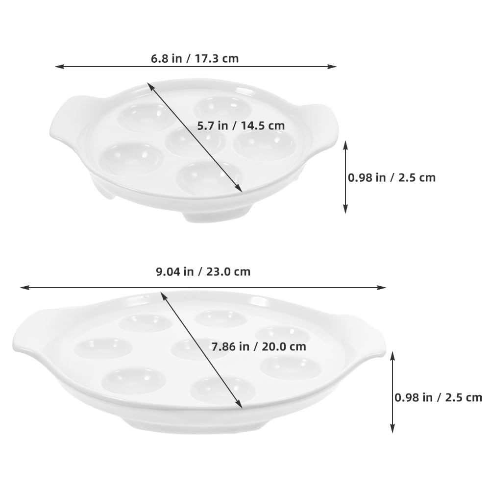 Ciieeo Fuente Para Horno De Cerámica Escargot Plato De Cocción Frances Para 8 Y 6 Caracoles Vajilla De Porcelana Para Reuniones Familiares Fiestas Y Cena Gourmet