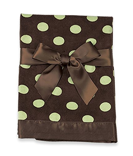 Image of Bearington Baby Polka Dot Snuggle Blanket (Brown & Green) 28.5 inch x 28.5 inch
